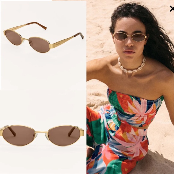 Z Supply PALISADES POLARIZED SUNGLASSES GOLD BROWN